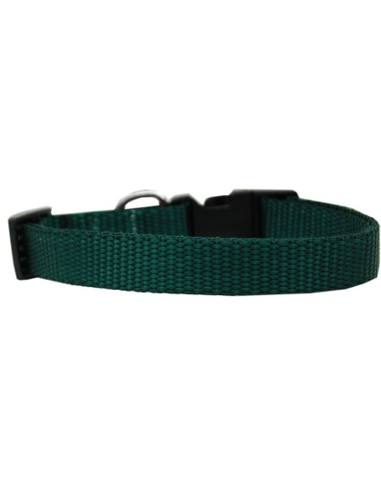 Plain Nylon Cat Safety Collar Green