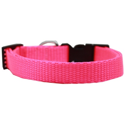 Plain Nylon Cat Safety Collar Hot Pink