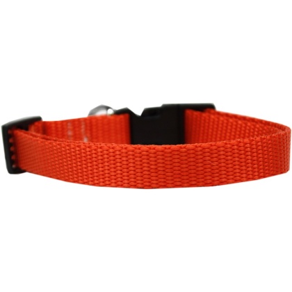 Plain Nylon Cat Safety Collar Orange