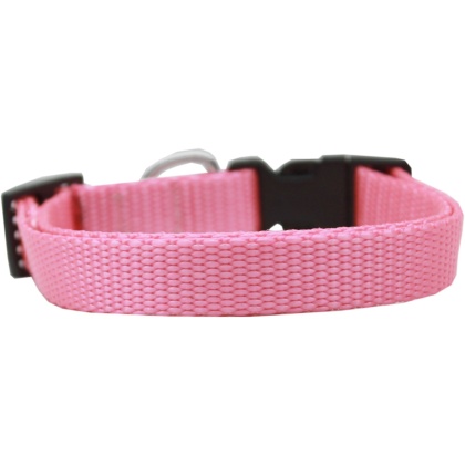 Plain Nylon Cat Safety Collar Pink