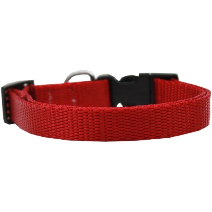 Plain Nylon Cat Safety Collar Red