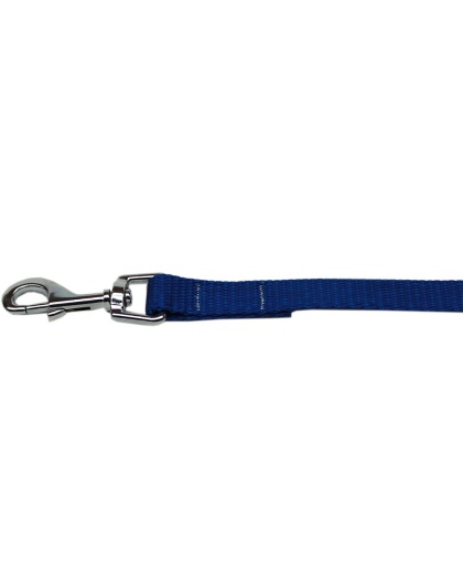 Plain Nylon Pet Leash 1in by 4ft Blue