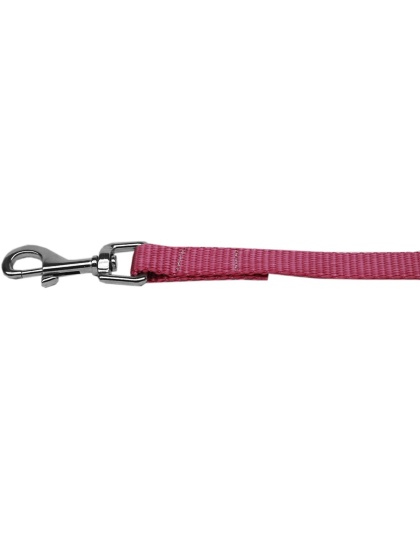 Plain Nylon Pet Leash 1in by 4ft Rose