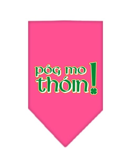 Pog Mo Thoin Screen Print Bandana Bright Pink Large