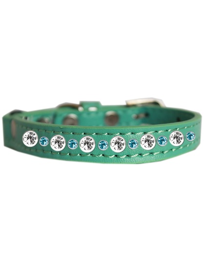 Posh Jeweled Cat Collar Aqua Size 10