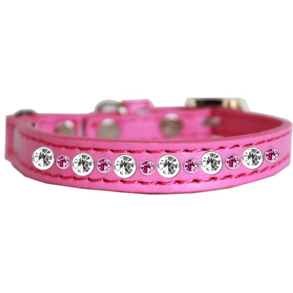 Posh Jeweled Cat Collar Bright Pink Size 10