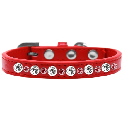 Posh Jeweled Dog Collar Red Size 10