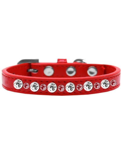 Posh Jeweled Dog Collar Red Size 10