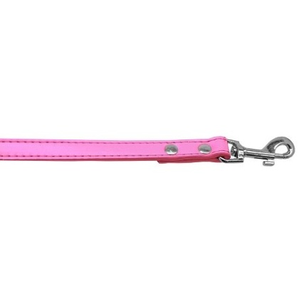 Premium plain pet leash 1/2" wide x 4' long Bright Pink