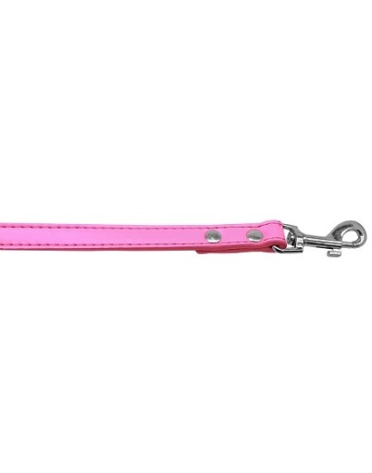 Premium plain pet leash 1/2" wide x 4' long Bright Pink