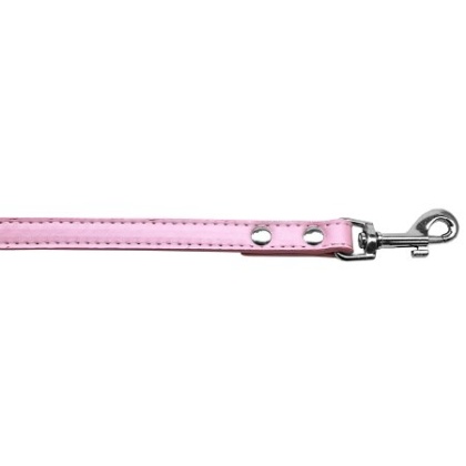 Premium plain pet leash 1/2" wide x 4' long Light Pink