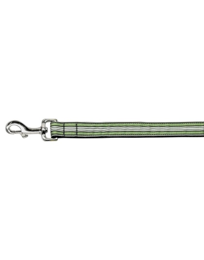 Preppy Stripes Nylon Ribbon Collars Green/White 1 wide 4ft Lsh