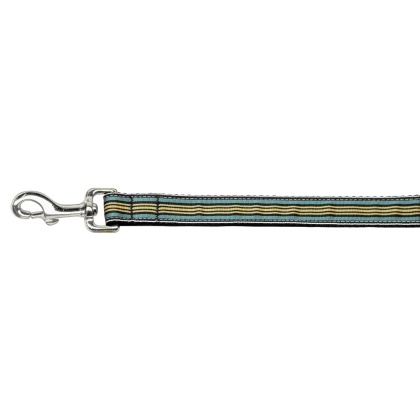 Preppy Stripes Nylon Ribbon Collars Light Blue/Khaki 1 wide 4ft Lsh
