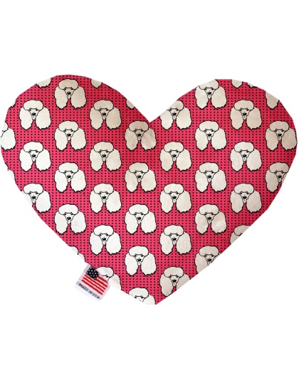 Pretty Poodles 6 inch Canvas Heart Dog Toy