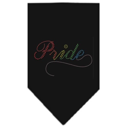 Pride Rhinestone Bandana Black Large