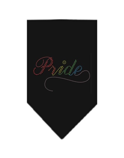 Pride Rhinestone Bandana Black Large