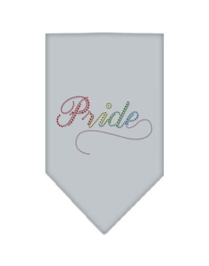 Pride Rhinestone Bandana Grey Large