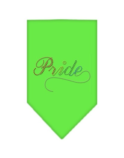 Pride Rhinestone Bandana Lime Green Large