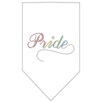 Pride Rhinestone Bandana White Large