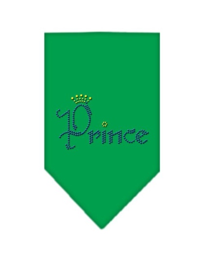 Prince Rhinestone Bandana Emerald Green Large