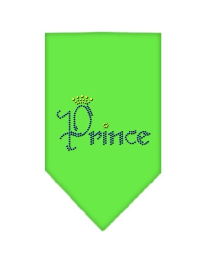 Prince Rhinestone Bandana Lime Green Large