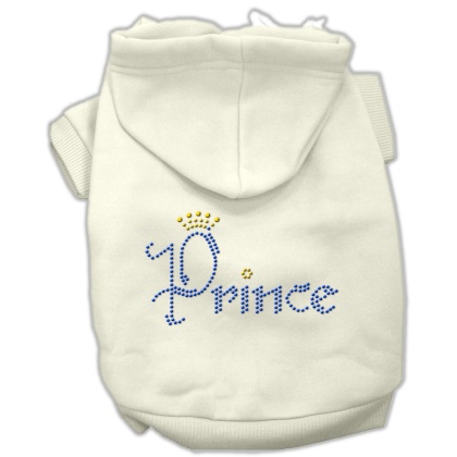 Prince Rhinestone Hoodies Cream L