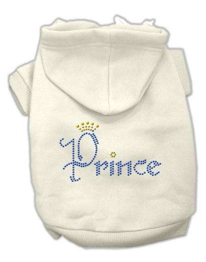 Prince Rhinestone Hoodies Cream L