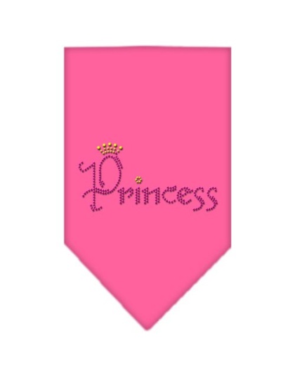 Princess Rhinestone Bandana Bright Pink Large