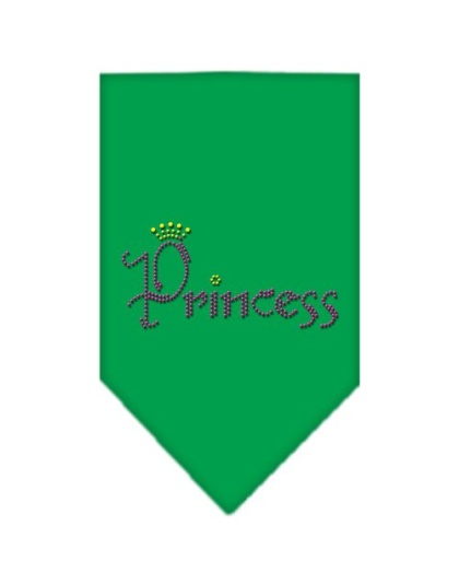 Princess Rhinestone Bandana Emerald Green Large