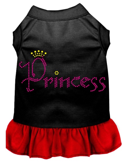 Princess Rhinestone Dress Black with Red Lg