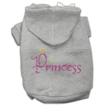 Princess Rhinestone Hoodies Grey L