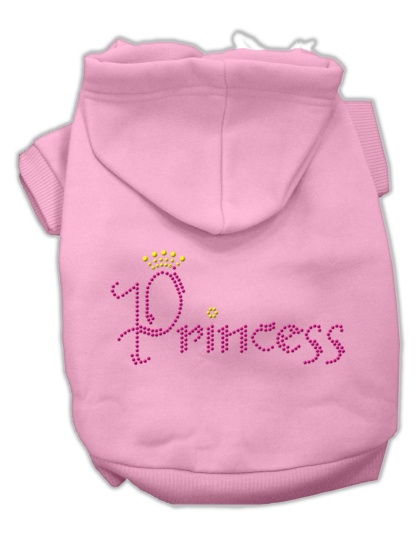 Princess Rhinestone Hoodies Pink L