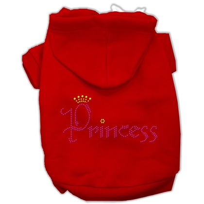 Princess Rhinestone Hoodies Red L