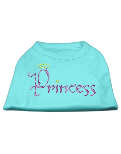 Princess Rhinestone Shirts Aqua L