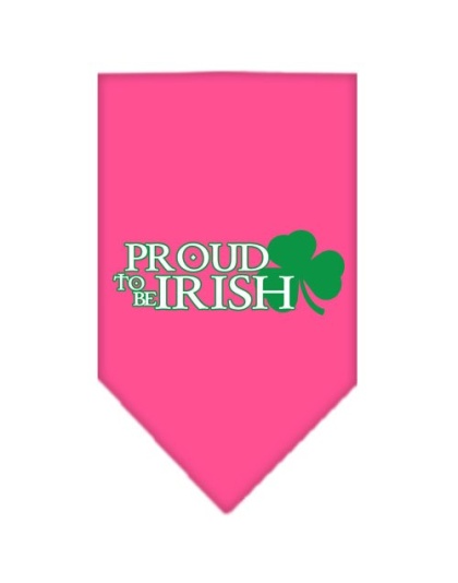 Proud to be Irish Screen Print Bandana Bright Pink Large