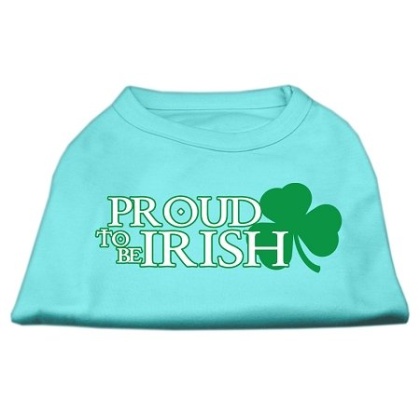 Proud to be Irish Screen Print Shirt Aqua Lg