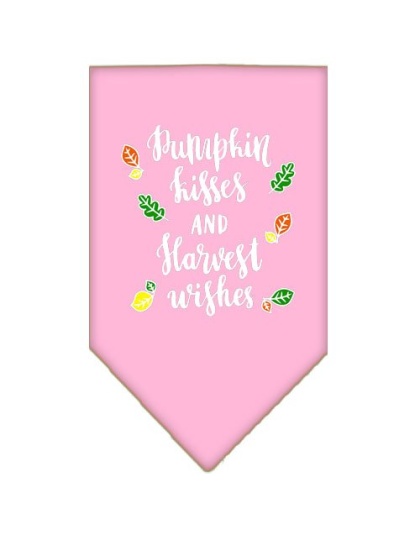 Pumpkin Kisses Screen Print Bandana Light Pink Large