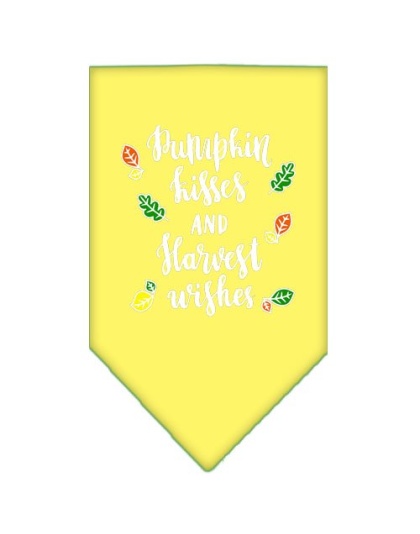 Pumpkin Kisses Screen Print Bandana Yellow Large