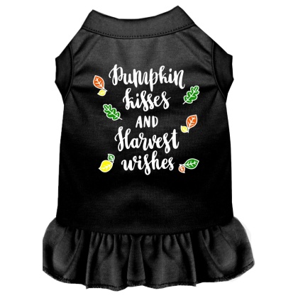 Pumpkin Kisses Screen Print Dog Dress Black 4X (22)