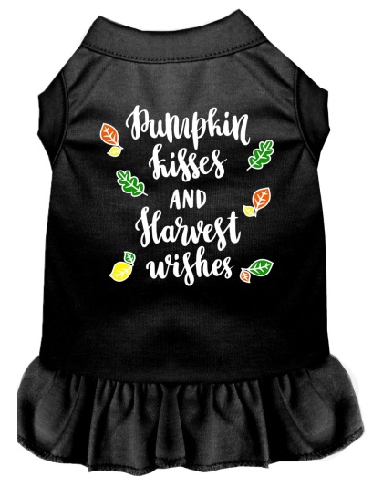 Pumpkin Kisses Screen Print Dog Dress Black 4X (22)