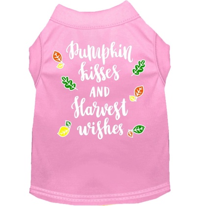 Pumpkin Kisses Screen Print Dog Shirt Light Pink Lg