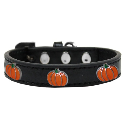 Pumpkin Widget Dog Collar Black Size 10