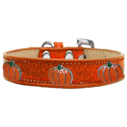 Pumpkin Widget Dog Collar Orange Ice Cream Size 10
