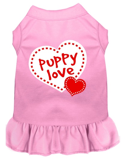 Puppy Love Screen Print Dress Light Pink 4X (22)