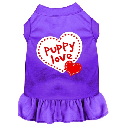 Puppy Love Screen Print Dress Purple 4X (22)