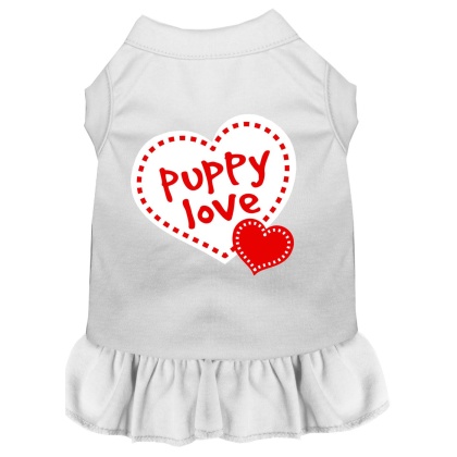 Puppy Love Screen Print Dress White 4X (22)