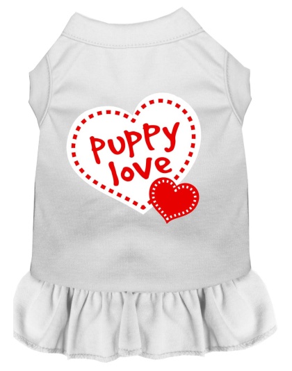 Puppy Love Screen Print Dress White 4X (22)