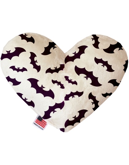 Purple Bats 6 Inch Heart Dog Toy