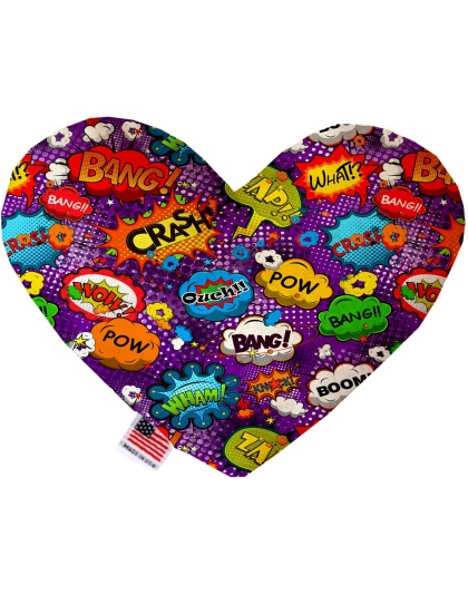 Purple Comic Sound Effects 6 inch Canvas Heart Dog Toy