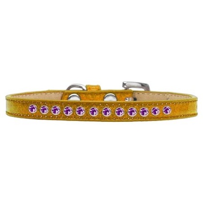 Purple Crystal Size 10 Gold Puppy Ice Cream Collar